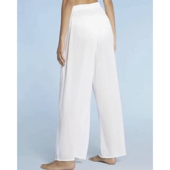 NEW Kona Sol Swim Tie Front Cover Up Pants Side Split White Size Small 4 - 6 - Picture 2 of 8